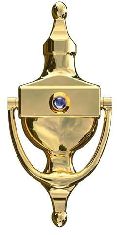 Ultion Sweet Traditional Victorian Style Urn Knocker with Spyhole Door Viewer - Matching Door Furniture Available (Gold)