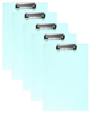 10 Stück DIN A4 Klemmbretter Schreibbrett Schreibunterlage Klemmmappe Schreibplatte (Türkis)