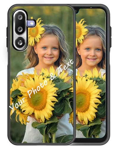 TIANDIMY Personalisierte Handyhülle für Samsung Galaxy M36,Black Silikon Hülle mit Individuelle Text Bildern Case,TPU Stoßfest Cover Personalisiert Schutzhülle -TU1