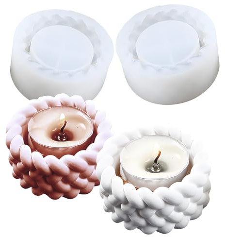 2 moldes de silicona para macetas, moldes de silicona para fundir velas, yeso, hormigón, resina epoxi, moldes de silicona reutilizables para bricolaje y aficionados