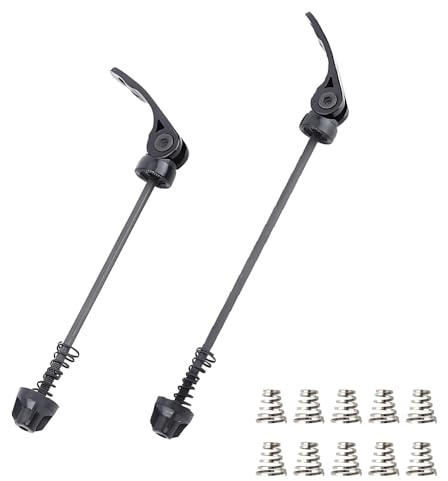 CjingCH Bike Quick Release Skewers for Bike Parts, 1 Pair | with 10 PCS Skewer Nuts Springs, Front and Rear Skewers, Cycling Accessories