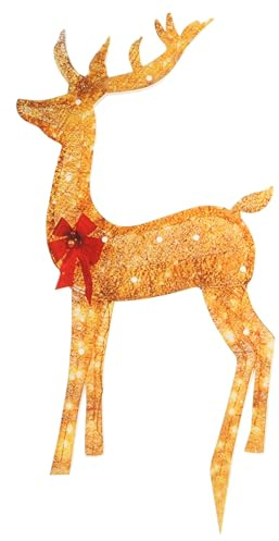 XuQiZZpp Weihnachts-Hirsch LED-Licht für den Außenbereich, Hof, Dekoration, leuchtende Gartenelchstatue