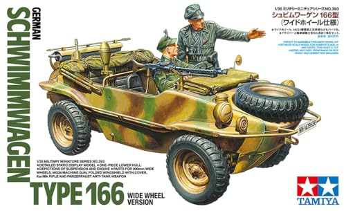 Tamiya 35393 1:35 Dt. Schwimmwagen T166 breit - Modellbau Bausatz, Hobby, Militär, Plastik, Standmodell