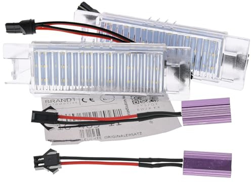 BRANDT AUTOMOTIVE Kennzeichenleuchten + Kabel LED + Widerstand kompatibel mit Chevrolet Camaro VI 14-20 Cruze Stufenh. 16-19 Malibu VIII IX 13-15 Volt I II 11-19
