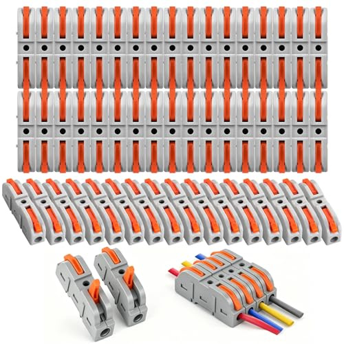 Kabelkontakter, 50 stycken genomgående kontakter, SPL-1 kabelklämmor elektriska