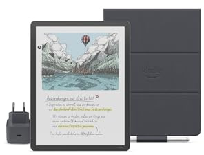 Amazon Kindle Scribe Colorsoft 64 GB (Grafite) + Penna Premium + Custodia | In pelle di prima qualità (Grafite) + USB-C Caricabatterie