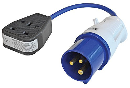 Faithfull FPPFLYLEAD Fly Lead Converter 16A Plug to 13A 3 Pin Socket 240v 35cm Lead