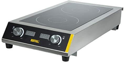 Buffalo Heavy Duty Electric Double Induction Hob 130X360X690mm Stainless Steel