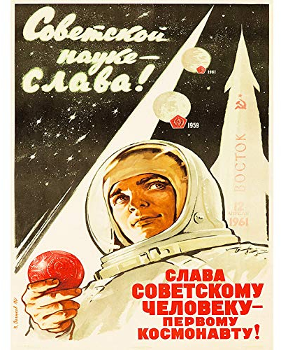 Bumblebeaver Propaganda Political Space Cosmonaut Rocket USSR Gagarin Poster Print Politisch Raum UDSSR