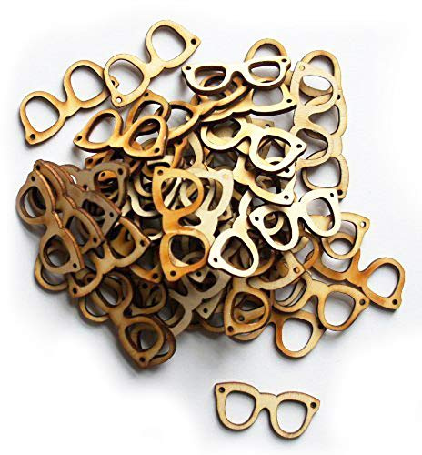 HAND ® Decorative DIY Craft Small Wooden Glasses Trims, 20 a Pack
