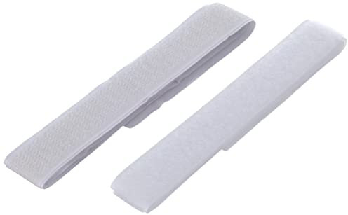 Korbond Stick & Sew-Nastro Adesivo Bianco con Velcro, 2 cm x 50 cm, Soluzione di Fissaggio sicura per Artigianato, riparazioni, Fai da Te, Riciclaggio e progetti Gancio e Anello, Ferro, 2 x 50cm