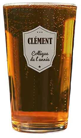 CADEAUX.COM - Verre à Bière Personnalisable 57 cl - Blason - Idée Cadeau Avec Prénom et Message - Pour Papy et Fête des Grands-Pères