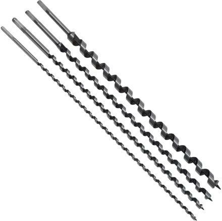 Dapetz® Lot de 4 forets à spirale pour bois 600 mm de long Queue hexagonale 8 mm-24 mm