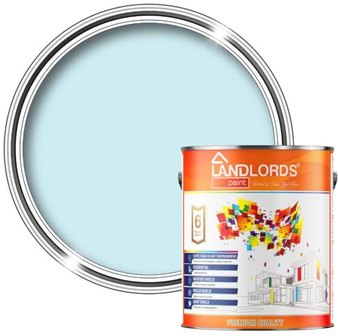 Landlords Weather Shield Smooth Masonry Paint | Storm Proof, Scrub Resistance & Waterproof | Weatherproof Technology Designed with Acrylic Resin for Ultimate Protection 1L Milky Blue