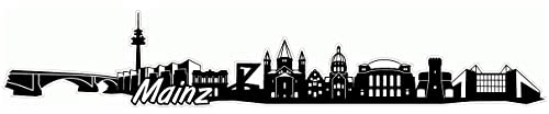 Samunshi® Mainz Skyline Aufkleber Sticker Autoaufkleber City Gedruckt - 15x2,7cm schwarz