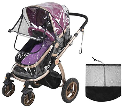 Habillage Impermeable Universel Poussette Protection Pluie et Vent pour Poussette Protection Pluie , 1 Unite, Transparent