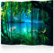 RAUMTEILER/PARAVENT B&D XXL - Paravent Raumteiler Innen Wasserfall Natur Wasser 225x172 cm 5-teilig Einseitig Raumtrenner Trennwand Holz Room Divider Spanische Wand Raum Abtrennung blau