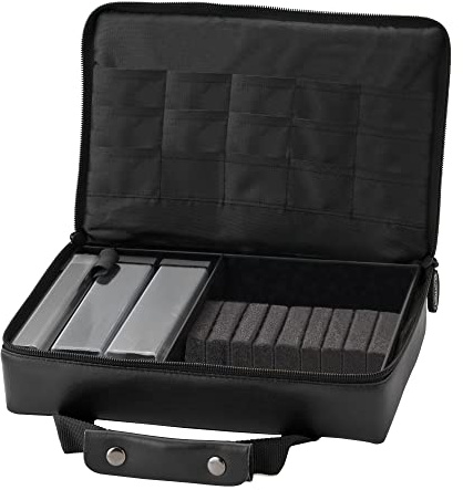 Casemaster The Pro Leatherette Dart Case Etui, Schwarz, Einheitsgröße | Technisches Kunstleder, Hartharzschale, 15 Flugtaschen, Röhren für geformte Flights, für 9 Dartpfeile
