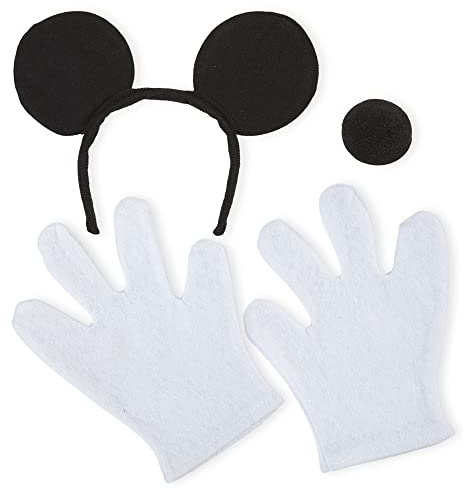 W WIDMANN MILANO Party Fashion - Verkleidungsset Mäuschen, Ohren, Hut, Nase, Handschuhe, Karneval, Mottoparty