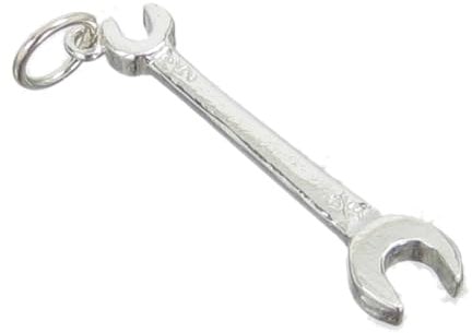 Spanner sterling silver charm .925 x 1 spanners tools mechanic charms