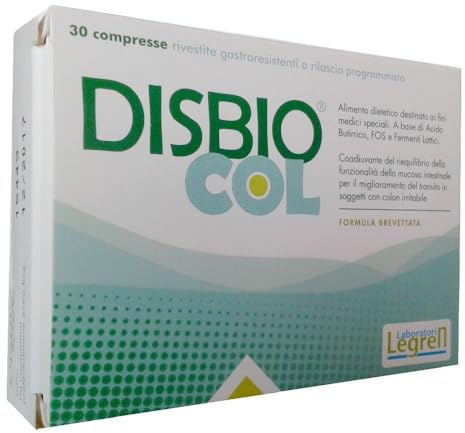 DISBIOCOL 30CPR Laboratori Legren, favorisce il riequilibrio della flora batterica intestinale e la crescita dell'epitelio, aiutando a ridurre la sintomatologia e il gonfiore addominale.
