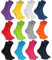 Rainbow Socks - Damen Herren Klassische Bunte Baumwolle Socken - 12 Paar - Schwarz Weiß Grau Lila Blau Marine Jeans Orange Rot Gelb Grün Fuchsie Grün - Größen 36-38