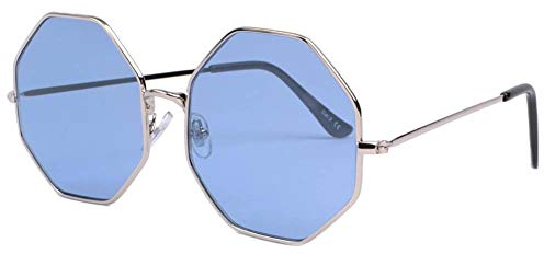 Fashion Octy Unisex Sonnenbrille achteckig blau Gr. Einheitsgröße, blau