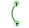 Piersando Banane Piercing Stab Stecker Gebogen mit Kugeln Perlen Augenbraue Tragus Septum Helix Lippe Ohr Nase Intim Brust Bauch Piercings Grün 1,2mm x 10mm x 4mm