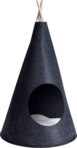 Tipi für Katzen aus Filz - Katzenhöhle Katzenzelt Katzenkorb Schlafplatz 40x70cm