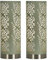 2 Pack - Brushed Brass & Sage Green Suede Floral Etched Cylinder Shade Touch Table Desk Lamp | 1 x E14 SES Dimmable Lamp Bulb Required (Not Included) | 3 Position & Off Touch Control