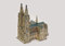 Wurm - Kirche Kölner Dom aus Porzellan, B26 x T18 x H29 cm