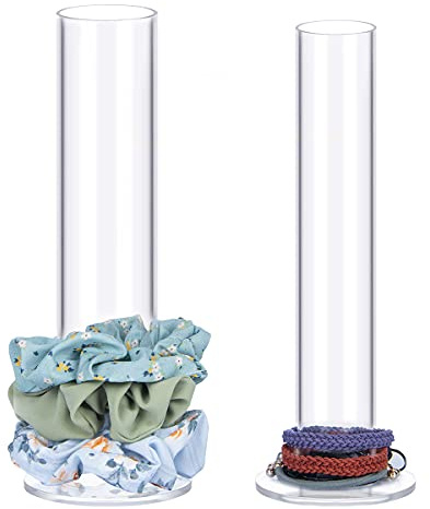 ByKen Haargummi-Halter, Acryl, Haargummi-Halter für Badezimmer, transparent, Haar-Accessoires, Schleifen-Organizer, Raumdekoration für Mädchen, 2 Stück