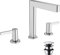 hansgrohe Finoris Mélangeur de lavabo 3 trous 160, bonde Push-Open, chromé, 76034000