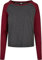 Urban Classics Damen T-Shirt Ladies Contrast Raglan Longsleeve Charcoal/Burgundy L