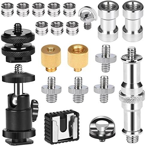 Noosverl 22 Tornillo de Cámara Adaptador, tornillos roscados de 1/4a 3/8, rosca tripode convertidor adaptador de 1/4 a 1/4 tornillo para Soporte/Cámara/Trípode/micrófono