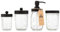 Jarmazing Products Ball Mason Jar Bathroom Gift Set (4 pcs) - Lotion/Soap Dispenser, Toothbrush Holder, Q-Tip Storage Jars - Farmhouse Home Decor for Vanity Organization - Luxury Accessories - Black