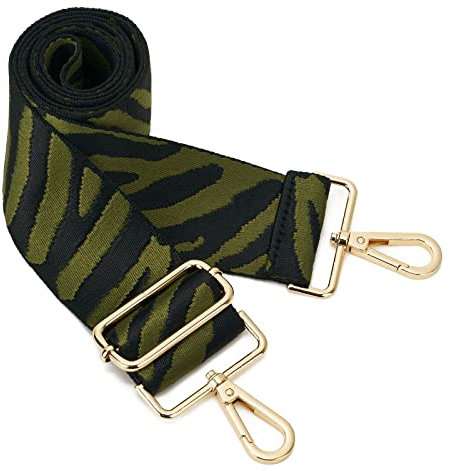 ZOUIQSS Damen Goldfarbene Bunter Schultergurt längenverstellbarer breiter Tragegurt Schultergurt für Handtaschen 5cm breit 73-125cm-Schultergurt für Handtaschen((5CM) ZEBRA4)