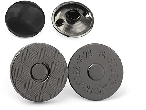 MAHAVIMOKSA 40 juegos de botones magnéticos de estilo fino de 18 mm, cierres de doble remache, botón redondo para manualidades, bolsa de costura, bolso, ropa de cuero, álbumes de recortes (metal