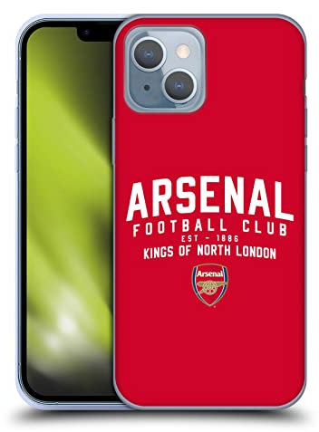 Head Case Designs Offizielle Arsenal FC Kings of North London Typographie Gel Handyhülle Hülle [Militärischer Schutzgrad] Kompatibel mit Apple iPhone 14