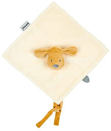Nattou Doudou Plat, Chien Charlie, Compagnon de route dès la Naissance, 27 x 27 cm, Végétalien, Flanelle, Coton/polyester, Vanille