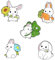 Lot de 5 épingles mignonnes en émail en forme de lapin - Pour vêtements, sac, veste, Métal
