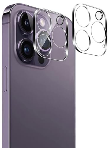 NOVAGO Compatible avec iPhone 14 Pro Max/iPhone 14 Pro - Lot de 2 Films vitre Protection Verre trempé résistant pour la caméra