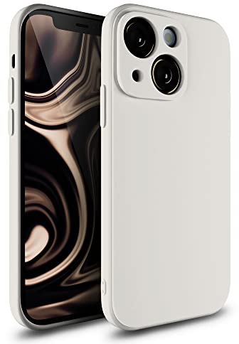 Etuano für iPhone 13 Hülle Silikon, Handyhülle mit Kameraschutz Microfiber, Kratzfeste Rundumschutz Case (Beige, iPhone 13)