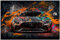 Printonia Wand Bild 120x80cm Mercedes-Benz AMG auf Leinwand Top Art Auto Automobil Bilder Büro Deko Dekoration Wandbild Wohnzimmer Büro Bilder