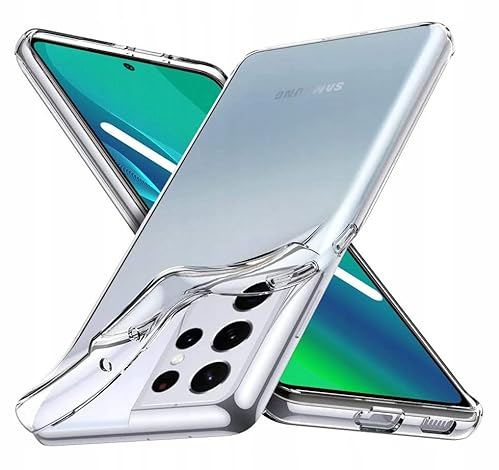 Oprimio Coque en silicone transparente pour Samsung S21 Ultra [100 transparente] [Matériau allemand] [Ultra fin] [Anti-rayures/anti-chocs] Coque de protection pour Samsung Galaxy S21 Ultra Transparent