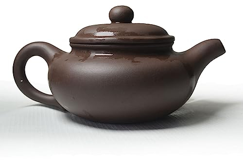 Théière chinoise Yixing en argile noire véritable Zisha 325 ml Classics Fanggu Infuseur à thé (argile violette Zini)