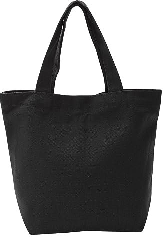 PATIKIL Leinwand Tragetasche Mini Leinwand Tasche mit Handgriff Klein Wiederverwendbar Handtasche Einkaufstaschen für Frauen Freunde Geburtstag Geschenk Schwarz