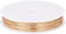 Beebeecraft Filo Metallico Pieghevole, Calibro 23, 0.6 mm, 30 Metri, Placcato In Oro 18K, 98 Piedi, Rotondo, Lucido, Resistente All'Appannamento, con Bobina per Creazione di Gioielli, Accessori Fai