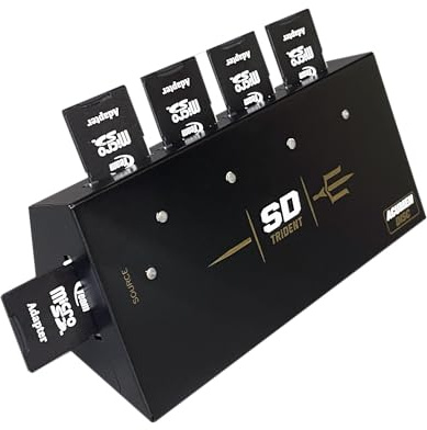 EZ DUPE 1 to 4 SD Duplicator - Autostart MicroSD/TF Copier - Standalone Secure Digital Memory Card Cloner (Trident)