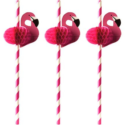 Lot de 500 pailles en papier Ø 6 mm · 20 cm Flamant rose